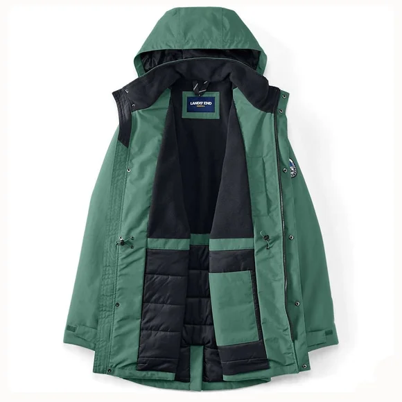 Land's End Men's Green Squall Insulated Parka Jacket